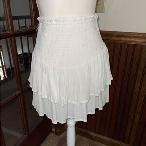 Lavish White Tiered A-Line Skirt